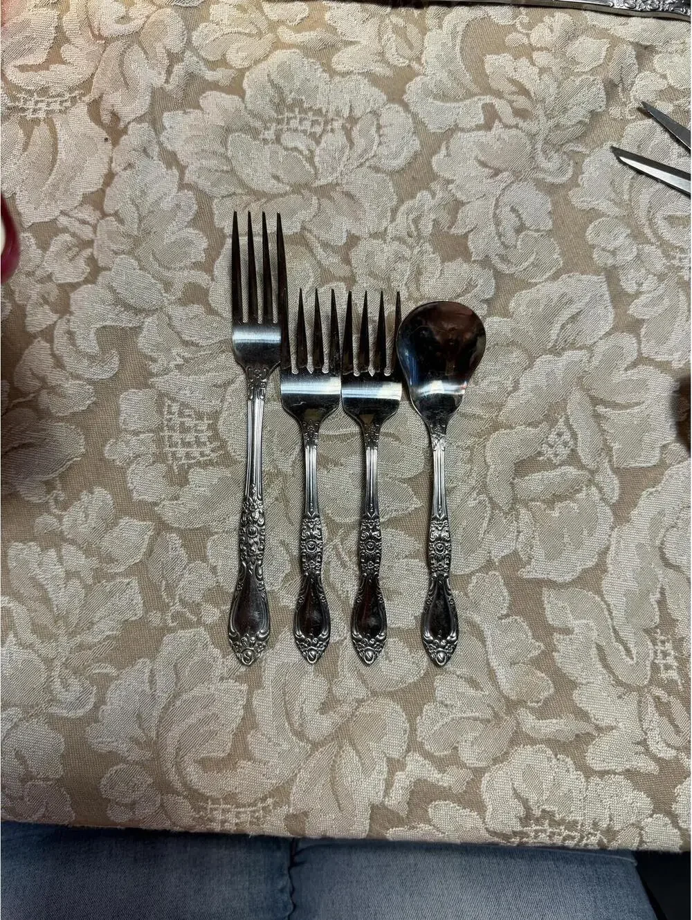 Vintage 22 Ornate Silver Tone Flatware Lot Mixed Spoons Forks Knives